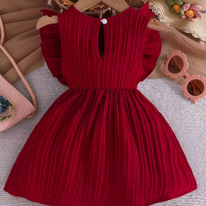 Vestido de Verano para Niñas de 6 Meses a 3 Años, con Flores Bordadas, Mangas Cortas con Volantes, Antiestático, para Fiestas - Product Image 2