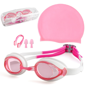 2025 चीन ईवू थोक गुणवत्ता वाले बच्चों के कार्टून प्रशिक्षण तैराकी मछली टोपी और नाक क्लिप के साथ गोगल्स - Product Image 4
