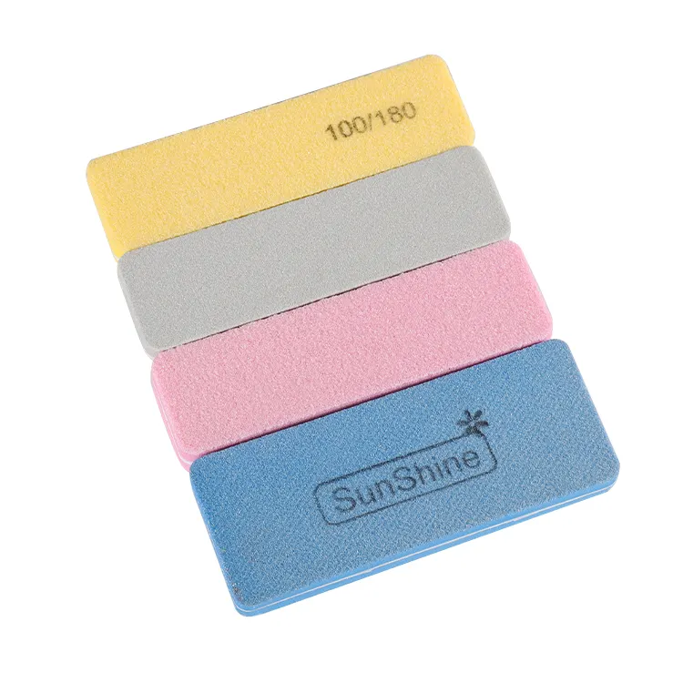 낮은 Moq 사용자 정의 일회용 반짝이 노란색 핑크 미니 에머리 보드 네일 파일 세트 상자 판매