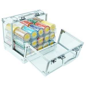 Boîte en Acrylique de Qualité Casino, Étui Transparent <span class=keywords><strong>Vide</strong></span> pour 600 Jetons de <span class=keywords><strong>Poker</strong></span>, Ouverture Double Face, Prêt à Expédier Sans Jetons - Product Image 6