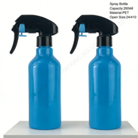 Bouteille en plastique PET ambrée de 260 ml (8 oz) avec pulvérisateur à gâchette, bouchon à vis, impression sérigraphique, estampage doré, pour shampoing, lotion, usage multiple