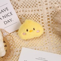 En stock : adorables accessoires en peluche en forme de tête de poussin de dessin animé - broches pour sacs, chaussures, vêtements, chapeaux et embellissements DIY