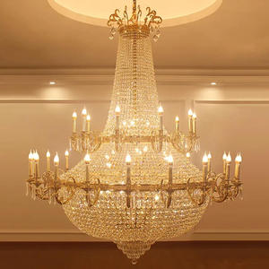 Showsun-lámpara colgante de lujo europea, candelabro grande de Imperio, de cristal, para decoración de boda, hotel - Product Image 4