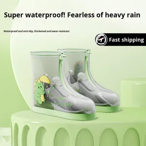 Stivali da pioggia impermeabili per bambini in Silicone di alta qualità/<span class=keywords><strong>scarpe</strong></span> copriscarpe da pioggia ispessite riutilizzabili - Product Image 2