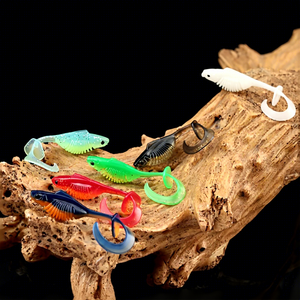 เหยื่อปลอมแบบนิ่ม Luya รุ่น Twist Fish T-Tail Roll Thread Cut Single Tail Maggot สำหรับน้ำจืดและน้ำเค็ม - Product Image 2