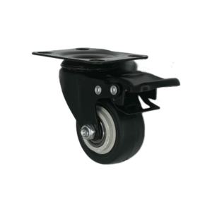 Roulettes pivotantes en PP de 2 pouces, noires, avec frein, roulements à billes, durables, pour chariots de courses, vente en gros d'usine - Product Image 4