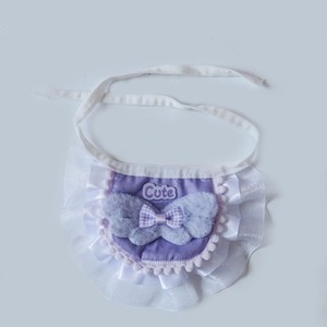 Bavoirs en dentelle pour animaux de compagnie de la série Forest Elf pour <span class=keywords><strong>chats</strong></span> et chiens, écharpe demi-cou, accessoires mignons en fibre de polyester <span class=keywords><strong>avec</strong></span> nœud et volants - Product Image 4