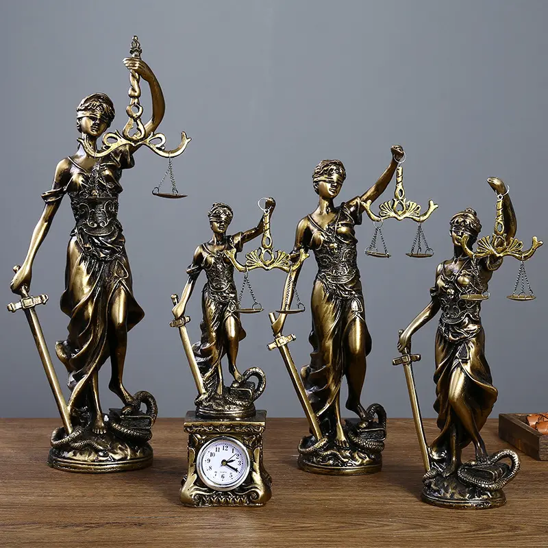 Sculpture de thème de déesse en Bronze, bureau du avocat, Justice et équilibre légal