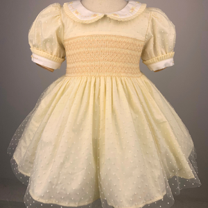 Fabricant de robe de princesse smockée à motif personnalisable Vêtements pour enfants silhouette droite de bonne qualité Fêtes de bébé en dentelle - Product Image 3