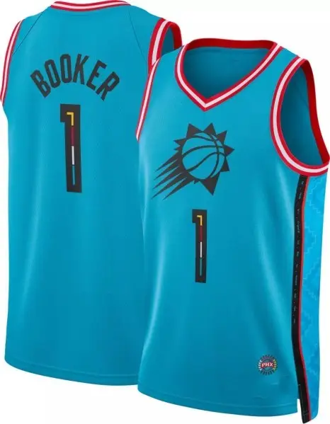 Men's Phoenix #1Devin Booker 3 Chris Paul 2022-23 Blue City Edition Stitched Basketball Jersey