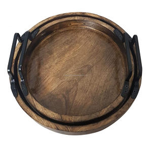 ถาดไม้ทรงกลม,ถาดไม้เสิร์ฟพร้อม Handel สำหรับโรงแรมและร้านอาหารเป็นมิตรต่อสิ่งแวดล้อม - Product Image 3