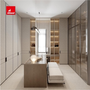 Tủ quần áo thiết kế hiện đại cao cấp Alland với cửa kính nhôm, nội thất phòng ngủ cao cấp với đèn LED - Product Image 3