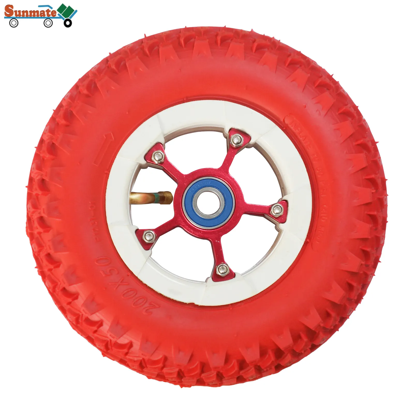 Neumático para patinete eléctrico, rueda de goma neumática de tubo interior con rodadura todoterreno para tabla de montaña, 200x50 (8x2 ")