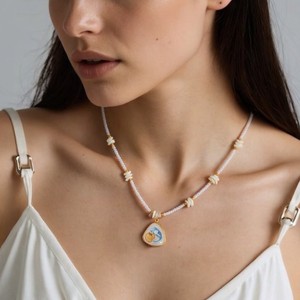 Collier pendentif en acier inoxydable de style européen avec chaîne de perles, thème océan, chaîne de clavicule pour femmes, bijoux de fête - Product Image 3
