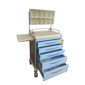 Carrito de Anestesia Médica ABS Azul Cielo con 5 Cajones, Carro de Tratamiento Multifuncional para Quirófano - Product Image 5