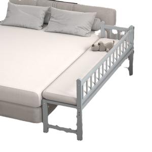 เตียงเด็กเหล็กเย็บปรับได้พร้อมแผงรั้ว เตียงเล็กของทารกขยับขยายการเชื่อมต่อแบบไม่มีรอยต่อ เตียงใหญ่ข้างสามารถนอนหลับได้ - Product Image 1