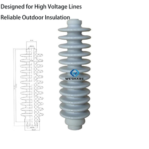 <span class=keywords><strong>Aislante</strong></span> de Porcelana Esmaltada en Gris con Alta Resistencia Dieléctrica para Líneas de Transmisión de Energía - Product Image 2