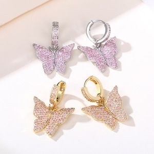 Orecchini a farfalla da donna, semplici e alla moda, per uso quotidiano, accessori per le orecchie - Product Image 2