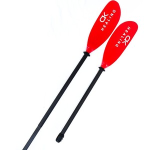 Pagaie de kayak pliable légère en fibre de verre UD de 2,1 à 3 m avec pales rouges pour lacs, rivières et usage récréatif - Product Image 4
