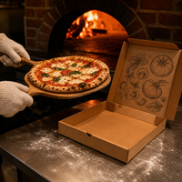 Boîte à pizza en carton ondulé personnalisée, emballage alimentaire pour la livraison à emporter, pour restaurant