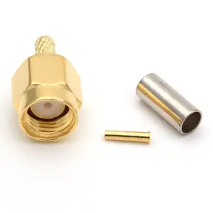 Messing Rp Sma Stekker RP-SMA Jack Krimp Voor RG174 RG316 LMR100 Kabel Sma Rf Rechte Gold Connector