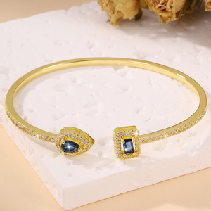 Bán buôn sáng Zircon có thể điều chỉnh Brass <span class=keywords><strong>Bracelet</strong></span> nữ engagement phụ kiện phong cách duyên dáng tay trang sức cho kỷ niệm - Product Image 6