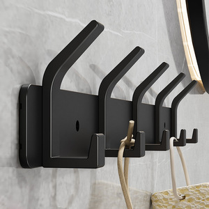 ตะขอแขวนเสื้อผ้าติดผนัง อลูมิเนียมดีไซน์มินิมอล  แบบไม่ทิ้งรอยกาว  สำหรับห้องน้ำและประตู - Product Image 1