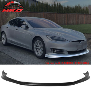 Convient pour Tesla Model S 2016-2021, lèvre de pare-chocs avant style MDA, non peinte, noire - Product Image 1