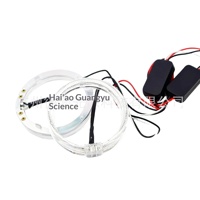 Feux décoratifs pour lentilles 120MM 105MM, anneaux optiques Angel Eye à fibres optiques, 3 fils, 9-36V, 360 degrés, yeux de démon, feux LED de voiture