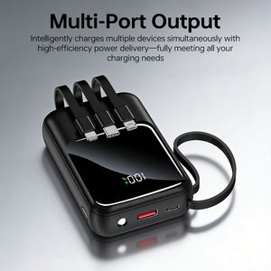 Power Bank con Display Digitale LED 10000mAh, Design a Specchio Full Screen, Uscita 2.0A, Batteria Portatile Nera e Bianca - Product Image 3