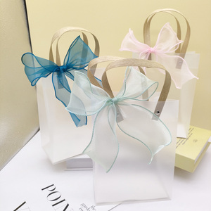 All'ingrosso nastro di Organza con fiocco di plastica trasparente borsa regalo regalo con fiocco in Chiffon - Product Image 3