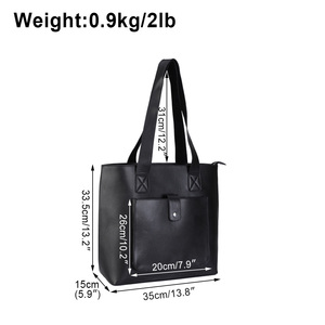 Personnalisé Grand <span class=keywords><strong>Noir</strong></span> Doux En Cuir Véritable Sac À Main En Cuir Véritable Fourre-Tout Sac - Product Image 2