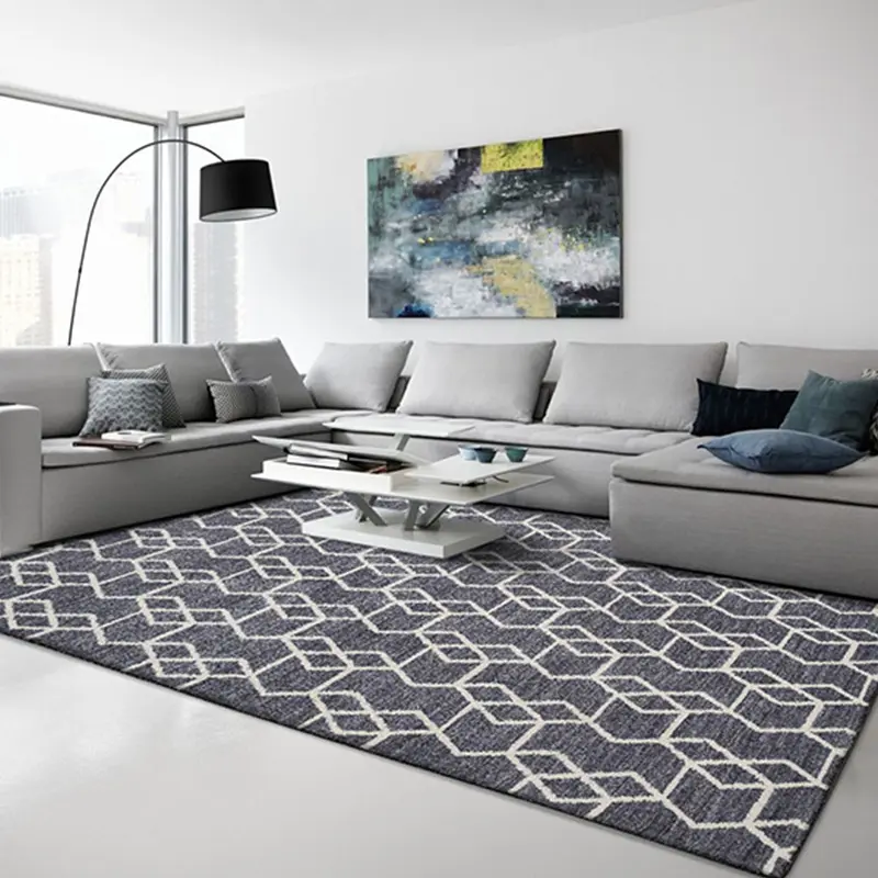 Alfombras personalizadas de decoración moderna para sala de estar, tapete de microfibra de poliéster, respaldo de algodón