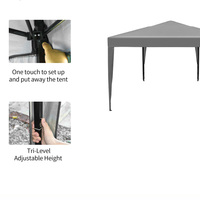 Carpa Plegable Impermeable de Cuatro Esquinas 3x3, Gazebo para Campamentos, Exposiciones, Playa, Protección Solar y Grandes Eventos