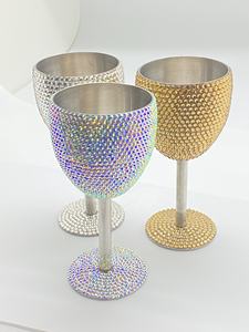 Bouteilles d'eau Bling joyeux noël, tasse mignonne, tasse à vin rouge, verre en acier inoxydable, cristal, cadeau <span class=keywords><strong>de</strong></span> noël en plein air, fête à la maison - Product Image 4