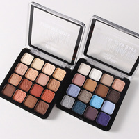 Palette de fards à paupières embossés 16 couleurs, tons neutres chauds, mats et pailletés, longue tenue, pour maquillage professionnel
