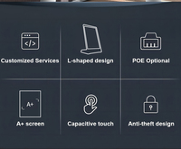 Tableta Android de señalización digital tipo L de 8 pulgadas, táctil y pantalla estables, fácil de mover