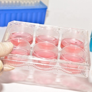 Placa de Cultivo Celular Estéril Desechable de Plástico con 6 Compartimentos, Tratada con TC, Microplaca de Laboratorio - Product Image 1