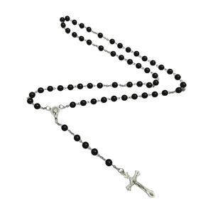 Nuevo Collar Largo con Colgante <span class=keywords><strong>de</strong></span> Cruz <span class=keywords><strong>de</strong></span> Jesús y Virgen María, Joyería Cristiana, Cuentas <span class=keywords><strong>de</strong></span> Perlas <span class=keywords><strong>de</strong></span> Vidrio <span class=keywords><strong>de</strong></span> 8 mm, <span class=keywords><strong>Rosario</strong></span> <span class=keywords><strong>de</strong></span> Oración - Product Image 4