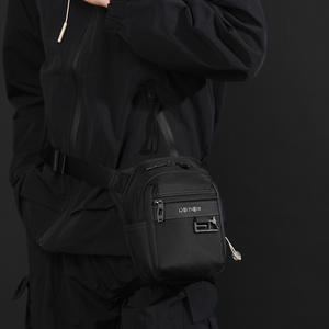 We Power Sac de poitrine imperméable pour homme, avec bandoulière, couleur unie, sac de transport extérieur, noir, gris, bleu foncé - Product Image 4