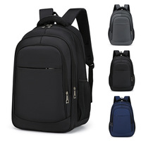 Mochila para portátil para estudiantes, 15 pulgadas, gran capacidad, unisex, color sólido, para viajes de negocios, bolsillo interior con cremallera, asa suave, todo incluido