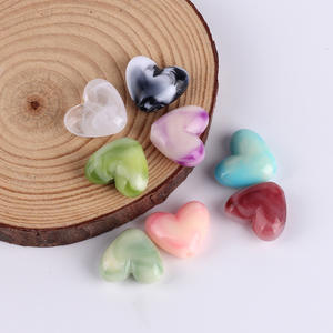 Cuentas de Corazón Irregulares de Acrílico Bicolor Degradado de Jade de 17x14mm al por Mayor, Cuentas Sueltas con Agujero Recto para Joyería DIY, Pulseras y Collares - Product Image 1