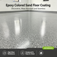 Revêtement de sol en résine époxy haute dureté avec sable coloré, imperméable, sans joint, décoratif, terrazzo, intérieur/extérieur, brossable, liquide
