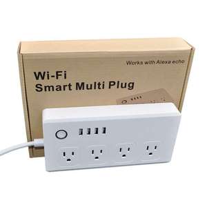 Tuya Thông Minh Điện Dải Ổ cắm thông minh Wifi điện thoại di động hẹn giờ chuyển tường ổ cắm cắm 4AC + 4USB chúng tôi anh EU AU app điều khiển bằng giọng nói - Product Image 2