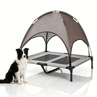 Accessoires pour animaux de compagnie en gros : Lit surélevé pour animaux avec pare-soleil, lit de camp pliable pour chien, en maille respirante et rafraîchissante pour le camping et les voyages