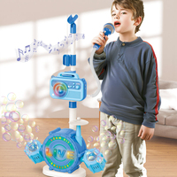 Nouveau modèle 2026 : Machine à bulles avec haut-parleur, jouet d'été pour faire des bulles, avec musique, éclairage et ensemble de micros de batterie jazz pour enfants