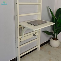 Barres d'échelle murales Sunoviz en bois de frêne et chêne thaïlandais, gain de place, pour fitness unisexe, thérapie physique, anneaux et tapis, capacité 250 kg
