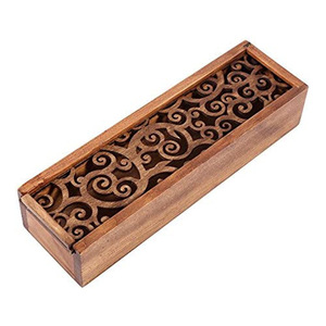 Wooden Hollowed Out <b>Pen</b> <b>Box</b> With Pull Out Lid Jewelry Packaging Gift <b>Box</b> For Bracelet Necklace Hairpin Solid Wood Case - Product Image 5