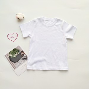 T-shirts pour enfants logo personnalisé vente en gros été 100 coton peigné t-shirts imprimés unis <span class=keywords><strong>blanc</strong></span> vierge bébé garçons filles t-shirt personnalisé pour enfants - Product Image 2