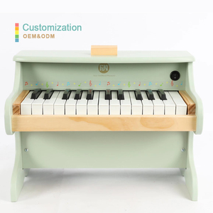 Piano en <span class=keywords><strong>bois</strong></span> pour enfants clavier guitare jouet à piles cadeau pour bébé enfant en bas âge garçon fille maison - Product Image 1